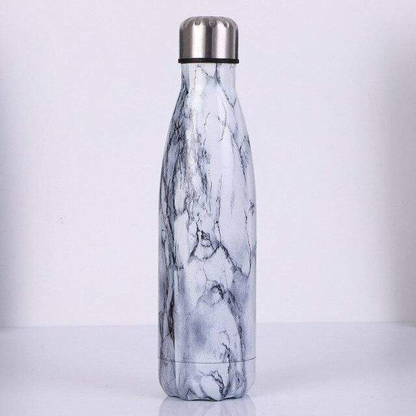 la-casa-del-bambu Blanco efecto mármol Botella isotérmicas reutilizable - diseños modernos