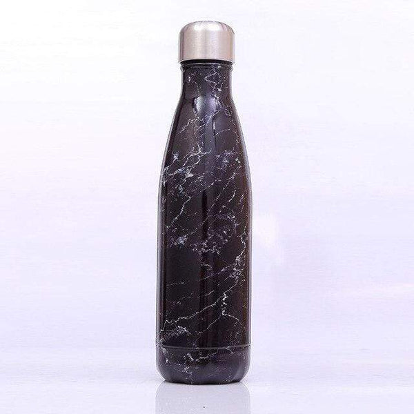 la-casa-del-bambu Negro efecto mármol Botella isotérmicas reutilizable - diseños modernos