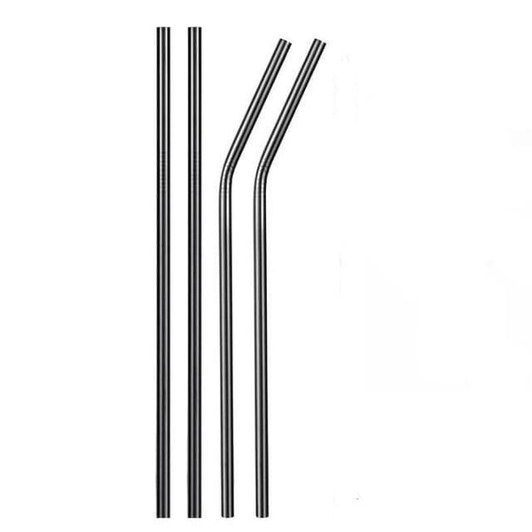 la-casa-del-bambu 4 pajitas negras Pack de 4 pajitas en acero inoxidable + 2 boquillas en silicona gratis - 4 colores